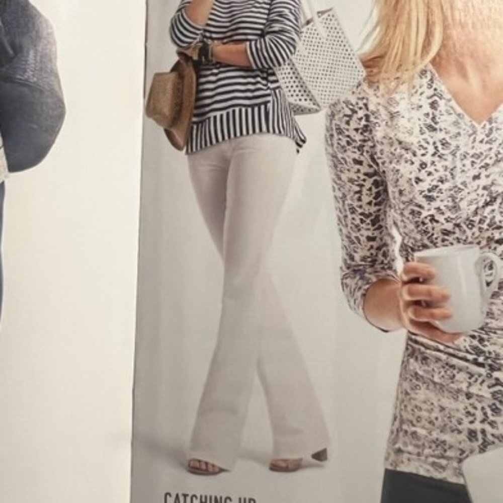 CAbi Off-White Flare & Wide Leg Jeans